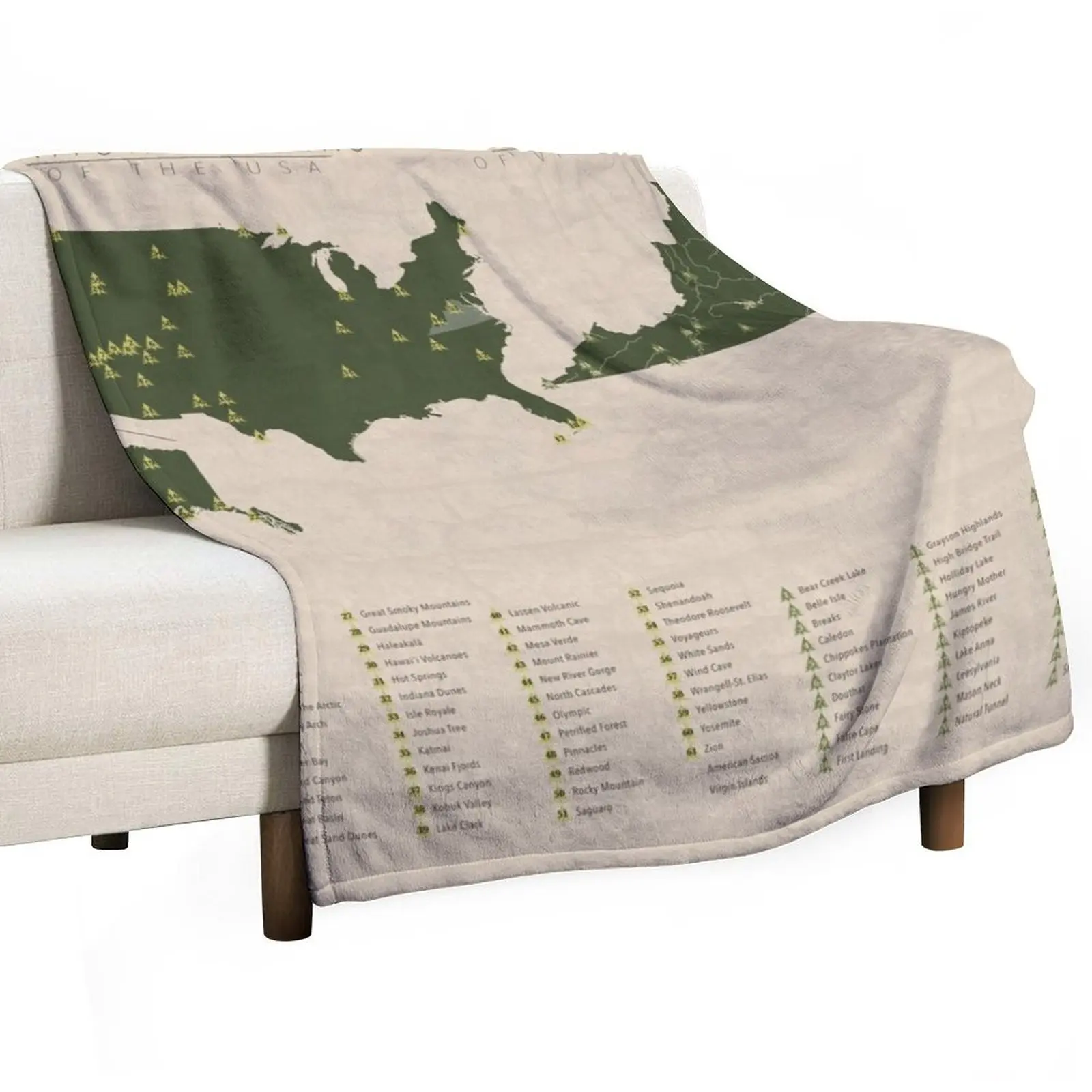 US National Parks - Virginia Throw Blanket For Baby valentine gift ideas Decorative Sofas Flannel Fabric Blankets