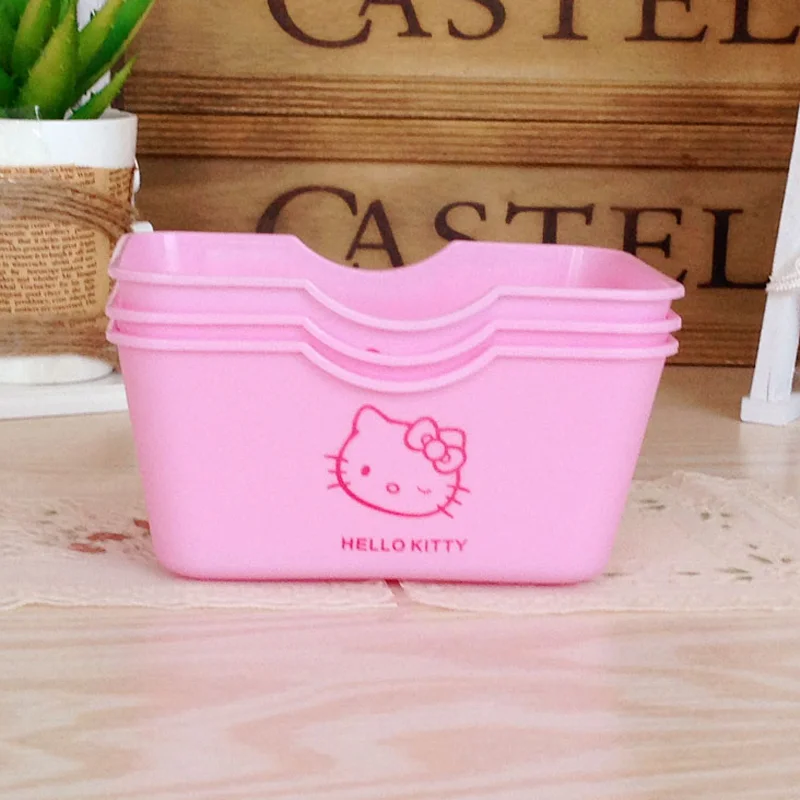 Sanrio Hello Kitty Mini Storage Box Cute Cartoon Plastic Cosmetic Storage Box Fashion Desktop Sundry Organizer Boxs Jewelry Box