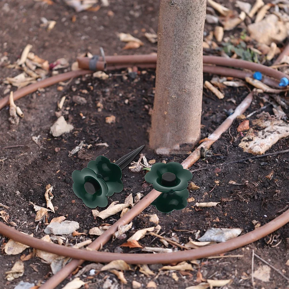 

6pcs Garden Guide Stake Lawn Flower Beds Support Ground Inserting Small Plastic Spikes Outdoor Water Holder Hose Guard For