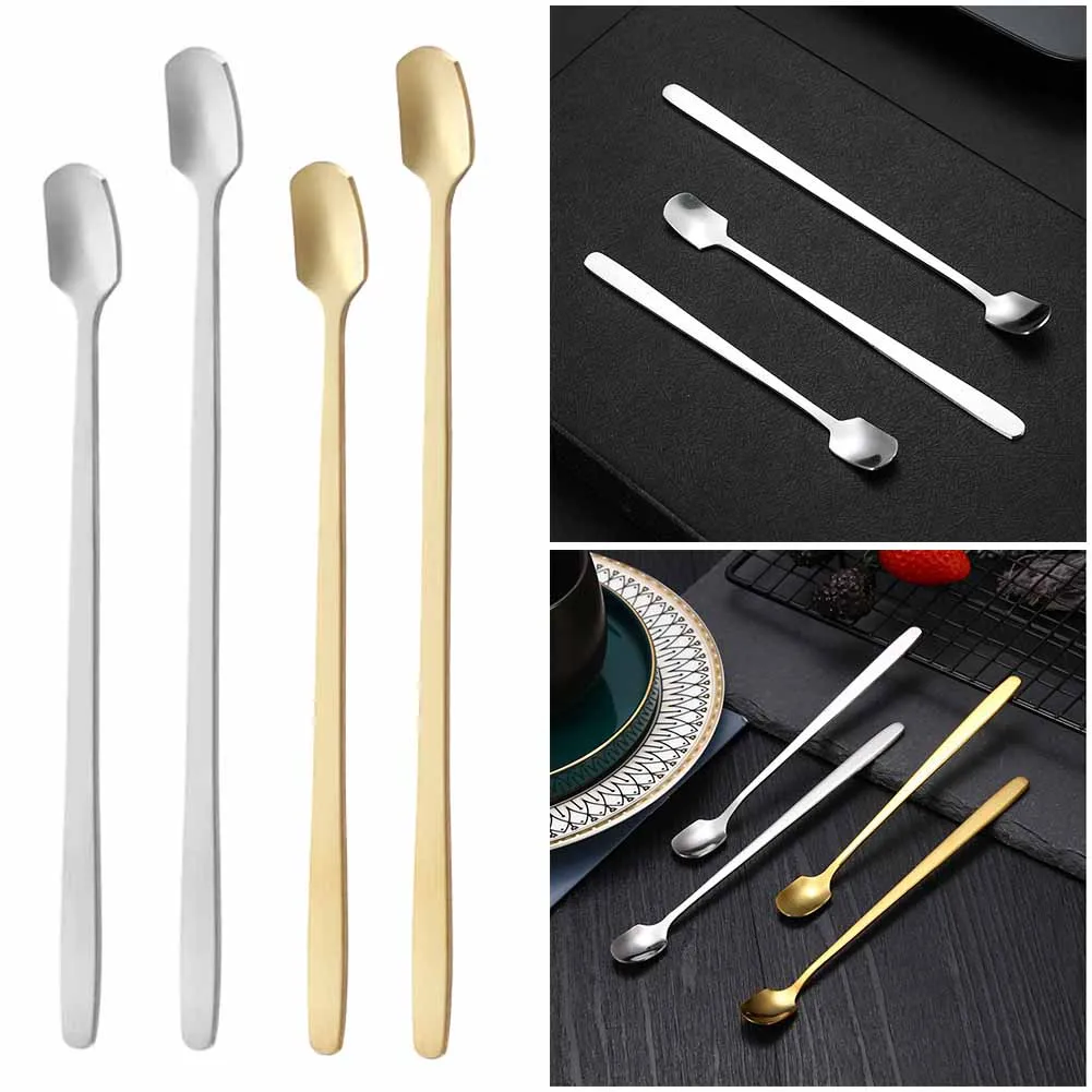 

Kitchen Bar Tea Long Handle Stainless Steel Coffee Stirrers Milk Spoon Teaspoon Essential Tools For Living In The Home Room