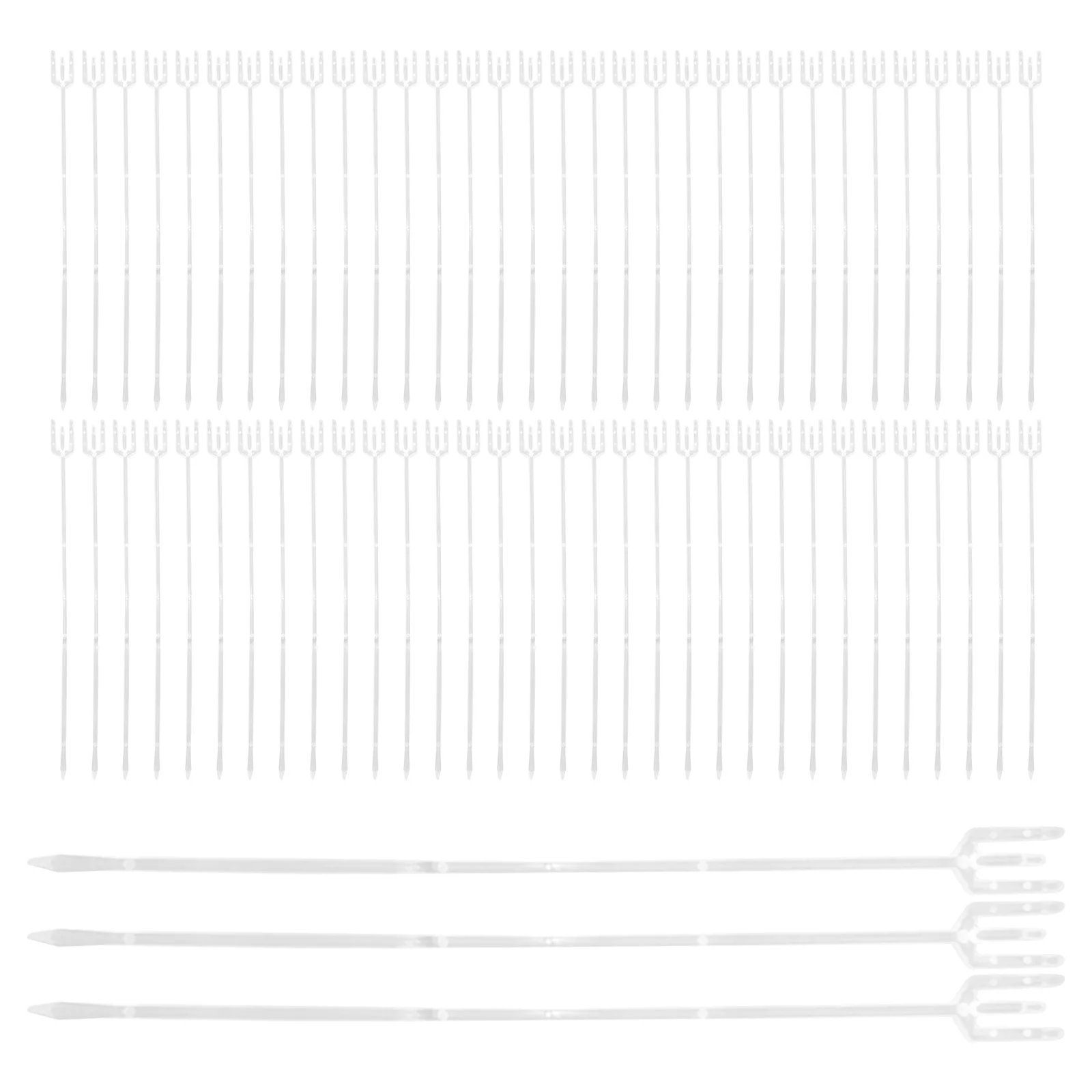 

80pcs Flower Bouquet Card Holder Plastic Fork Design Reusable Clear Picks For Wedding Birthday Graduation Shower Decoration