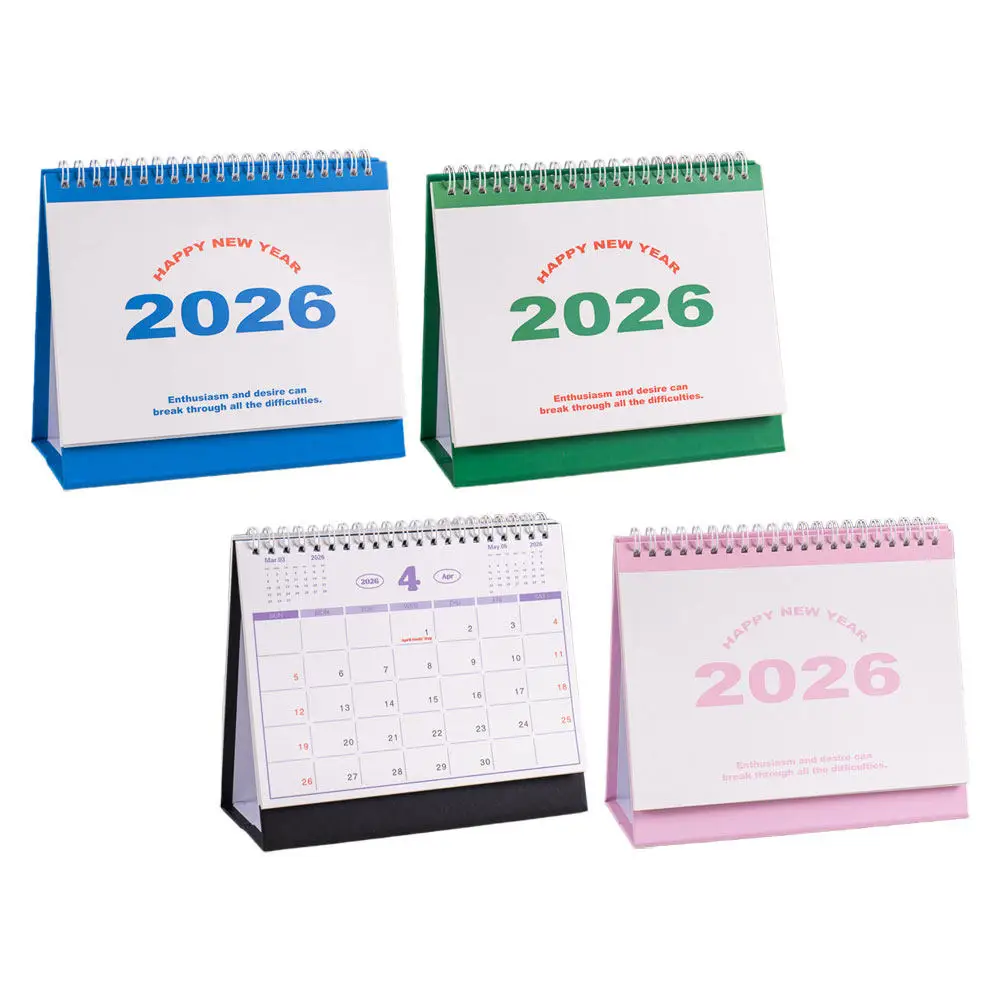 

Настольный календарь-планировщик 2026 с английской раскладкой, трекер привычек, современный элегантный дизайн для офиса и дома, декоративный