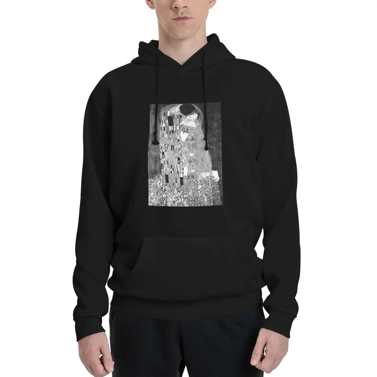 Gustav Klimt The Kiss Classic F Couples Plus Velvet Hooded Sweater Cute Leisure Sexy Hooded rope Hoodie High grade