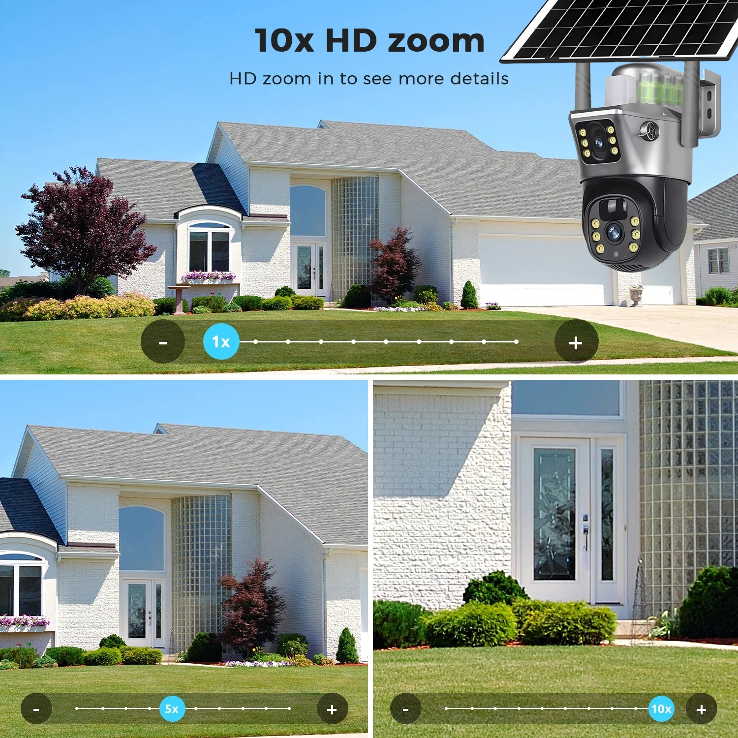 Telecamera WIFI solare HD da 8 MP CCTV Monitor di protezione di sicurezza a doppia lente Rilevamento umano Telecamere PTZ V380 per esterni impermeabili a bassa potenza