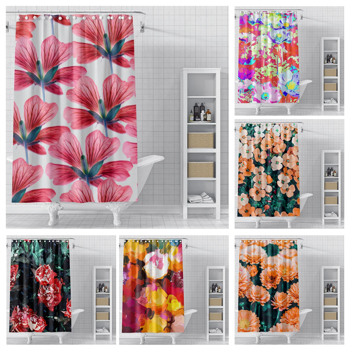 Home shower curtains for bathroom waterproof fabric Modern Nordic style bathroom Curtains shower curtain morandi  ins Abstract