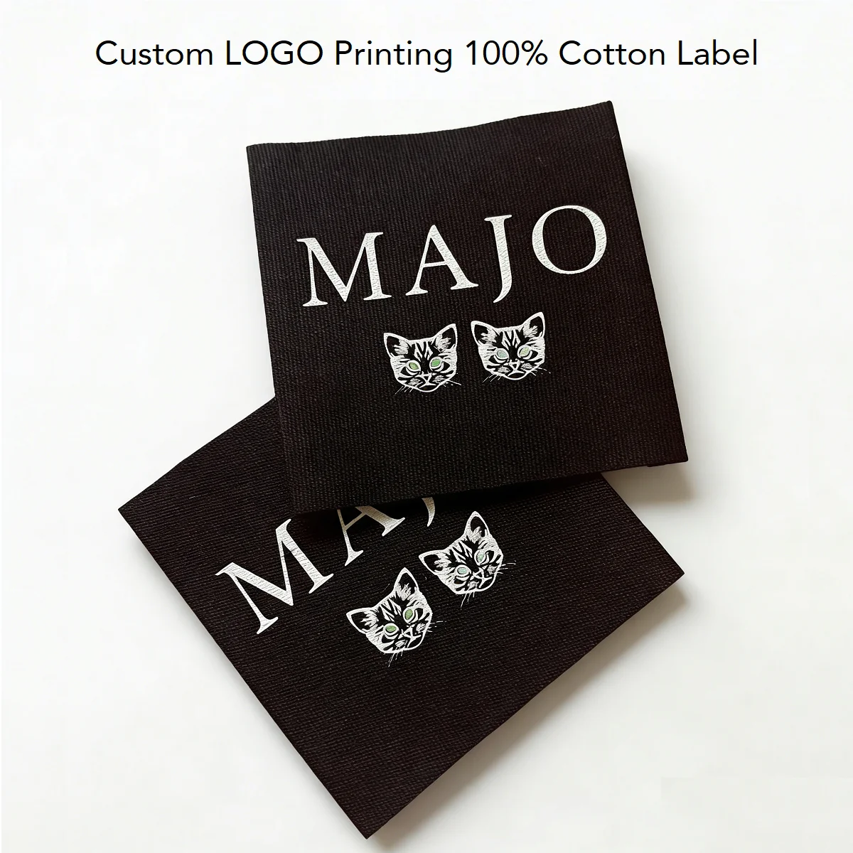 Custom Logo Printing Organic Cotton Clothing Labels - Personalized Brand Tags for Garment Packaging