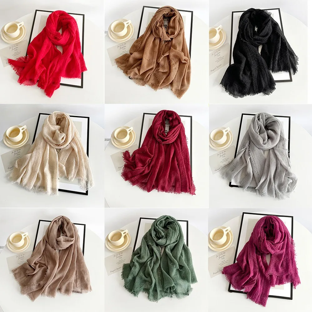 New Chiffon Shawl Woman Elegant Scarf Red Blue Scarf Burgundy Scarf Scarves for Ladies XWJ09