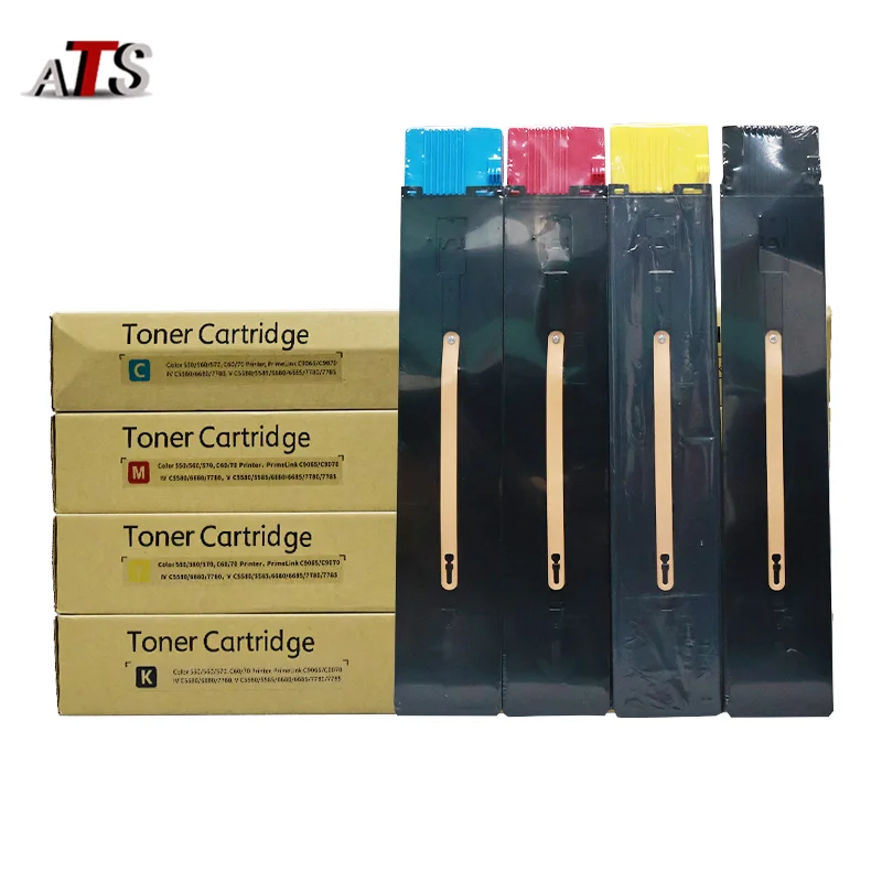 

4 шт. C560 7780 тонер-картридж, совместимый для Xerox Color 550 560 570 C60 70 DocuCentre IV C5580 6680 7780 DC V C5580 5585