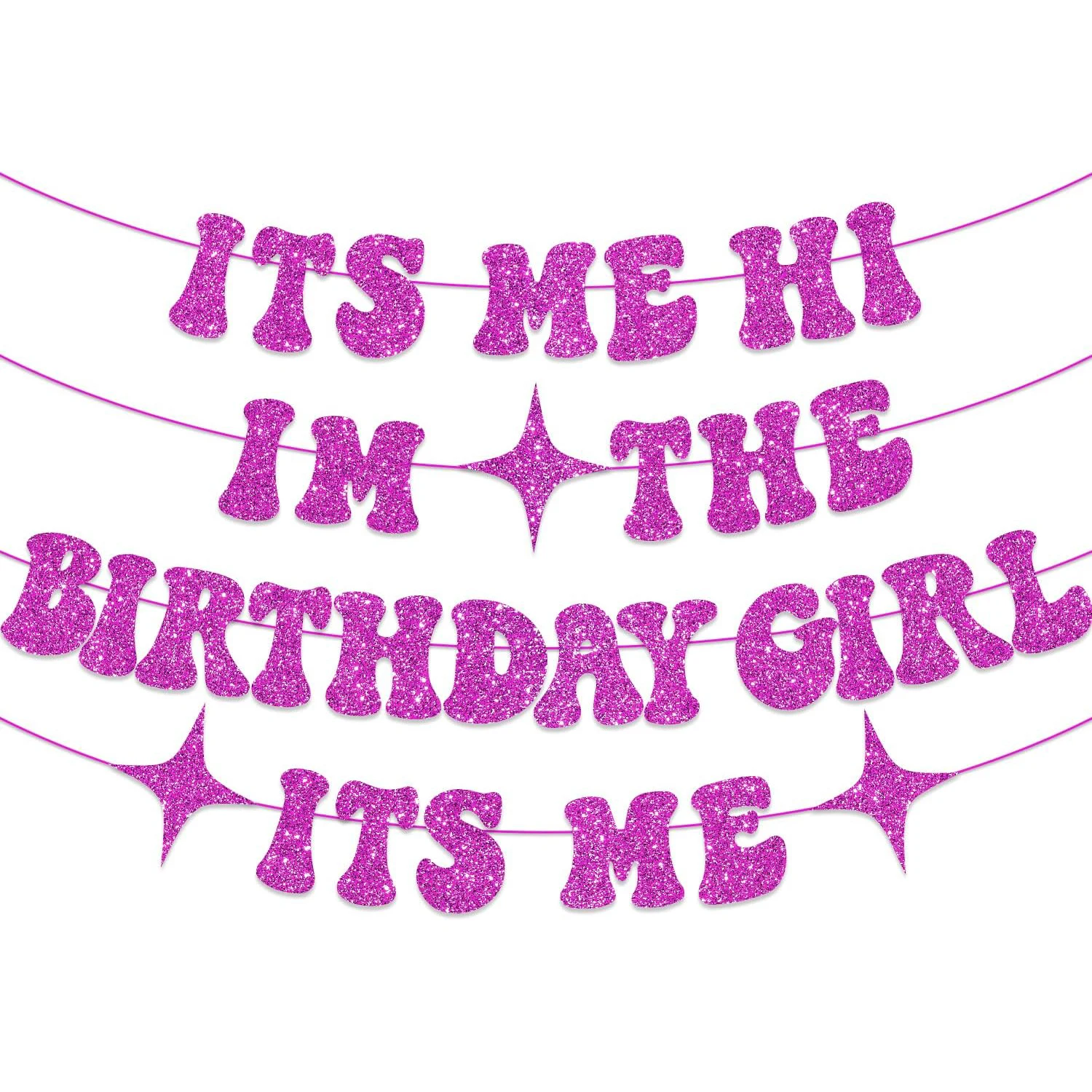 Its Me Hi Im The Birthday Girl Its Me Banner, NO-DIY Glitter Iridescent Taylor Singer Birthday Decorations Banner, Its A Girl Ga