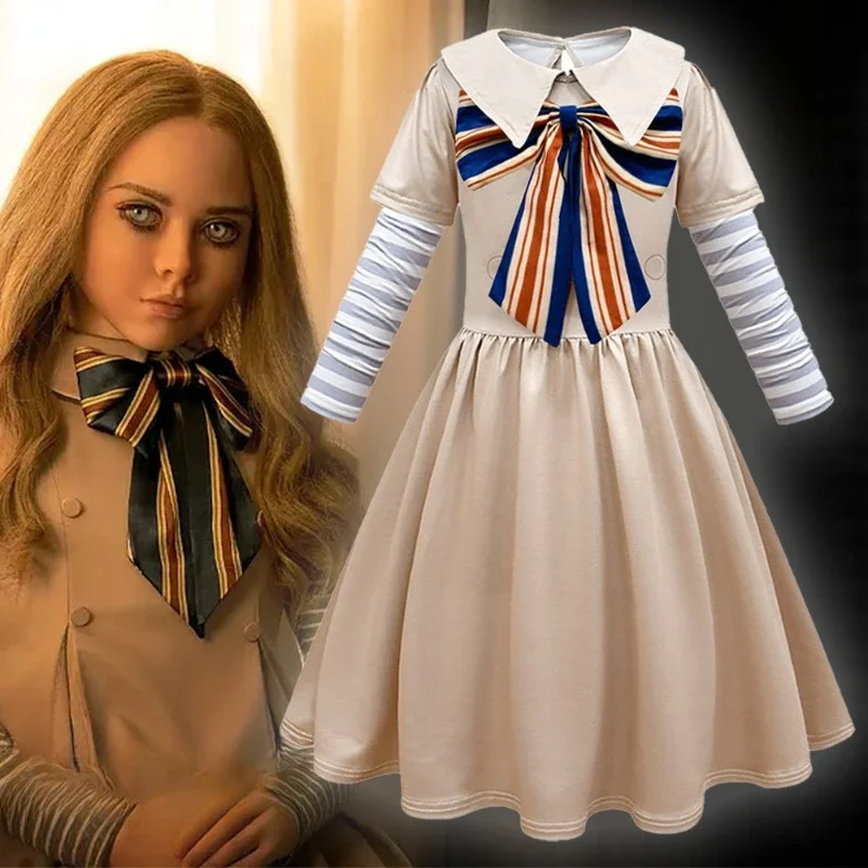 

Movie M3GAN Cosplay Costume Girls Cos Dress AI Robots Megan Dresses Uniform Halloween Carnival Role-play Party Outfits for Women