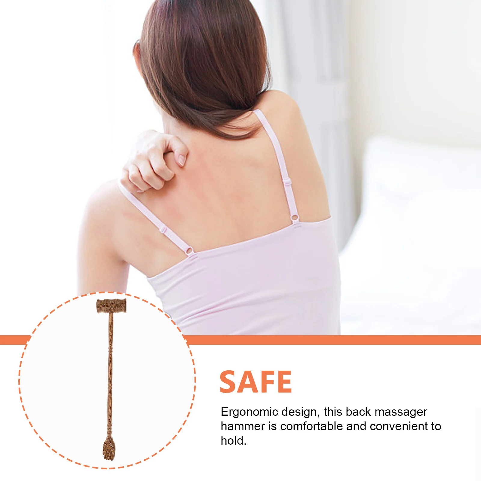 Asa de frango madeira volta massageador martelo ergonômico durável ferramenta de massagem de corpo inteiro para pescoço ombro perna pé portátil