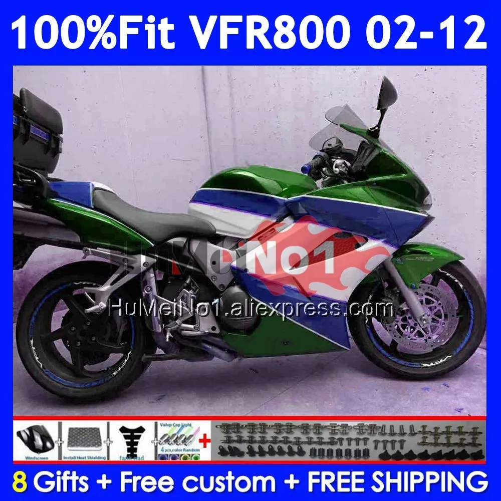 Interceptor For HONDA VFR800 VFR 800RR 800 RR 02 03 Green blue 04 05 06 07 53No.97 VFR800RR 2008 2009 2010 2011 2012 Fairings