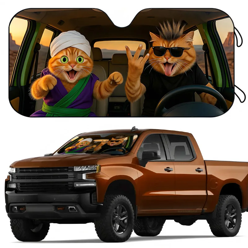 1Pcs Playful Design Sun Shade For Car Windshield, Suitable For Rvs And Suvs, With 4 Free Suction Cups, Easy Installation Shade