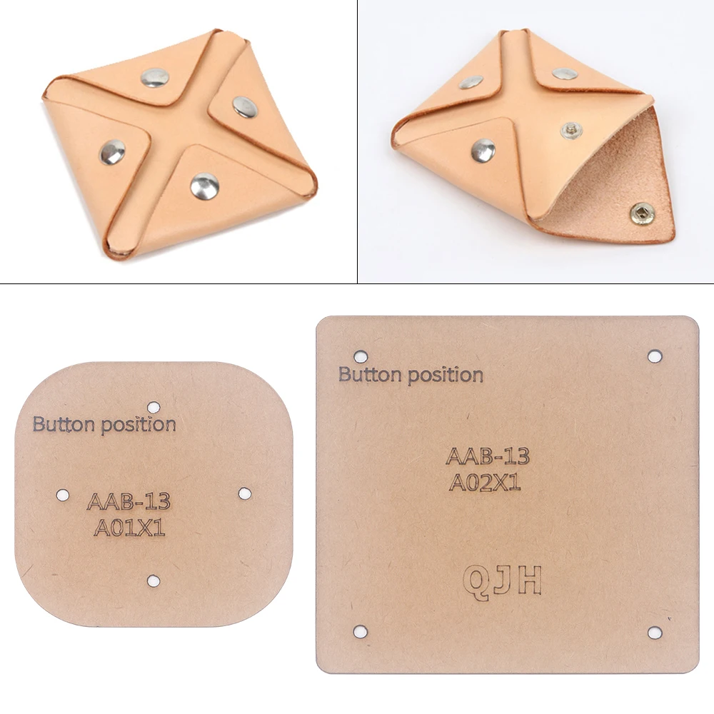 1 Set DIY Kraftpapier-Designvorlagen zur Herstellung Personalisierter Leder-Geldbörsen/Kreative Leder-Quadrat-Kartenetui-Formen