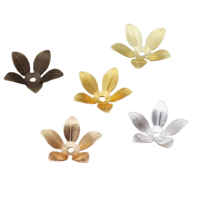 BoYuTe (200 Pieces/Lot) 13MM Stamping Brass Flower Bead Caps Floating Charms Diy Charms for Jewelry Making