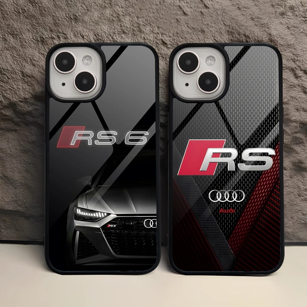 Luxury Sport Car A-Audi RS Phone Case For Iphone 15 Pro Max 14 12 11 13 Mini 6 8 7 Plus X Xs XR PC+TPU Design Back Cover