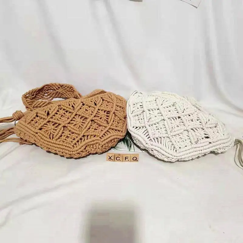 Crochet Tote Bag Crochet Tote Boho Bag Purses Handwoven Cotton Shoulder Bag Crochet Tassel Beach Bohemian Purse For Women Girls