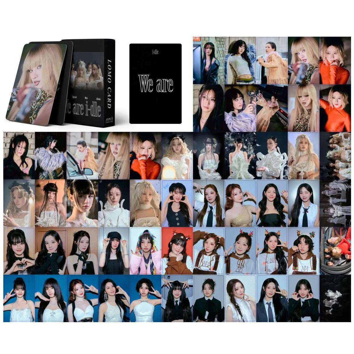 55 قطعة/المجموعة/مجموعة Kpop (G)I-DLE We Are Lomo بطاقة جديدة Ablum Shuhua Soojin Miyeon Yuqi HD صور طباعة صور بطاقات بريدية هدايا بطاقات الصور #6