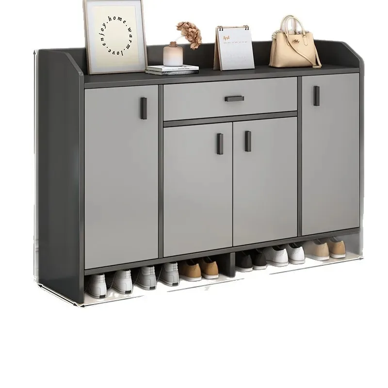 

Shoe cabinet household door integrated against the wall door 2025 new multi-layer shoe rack