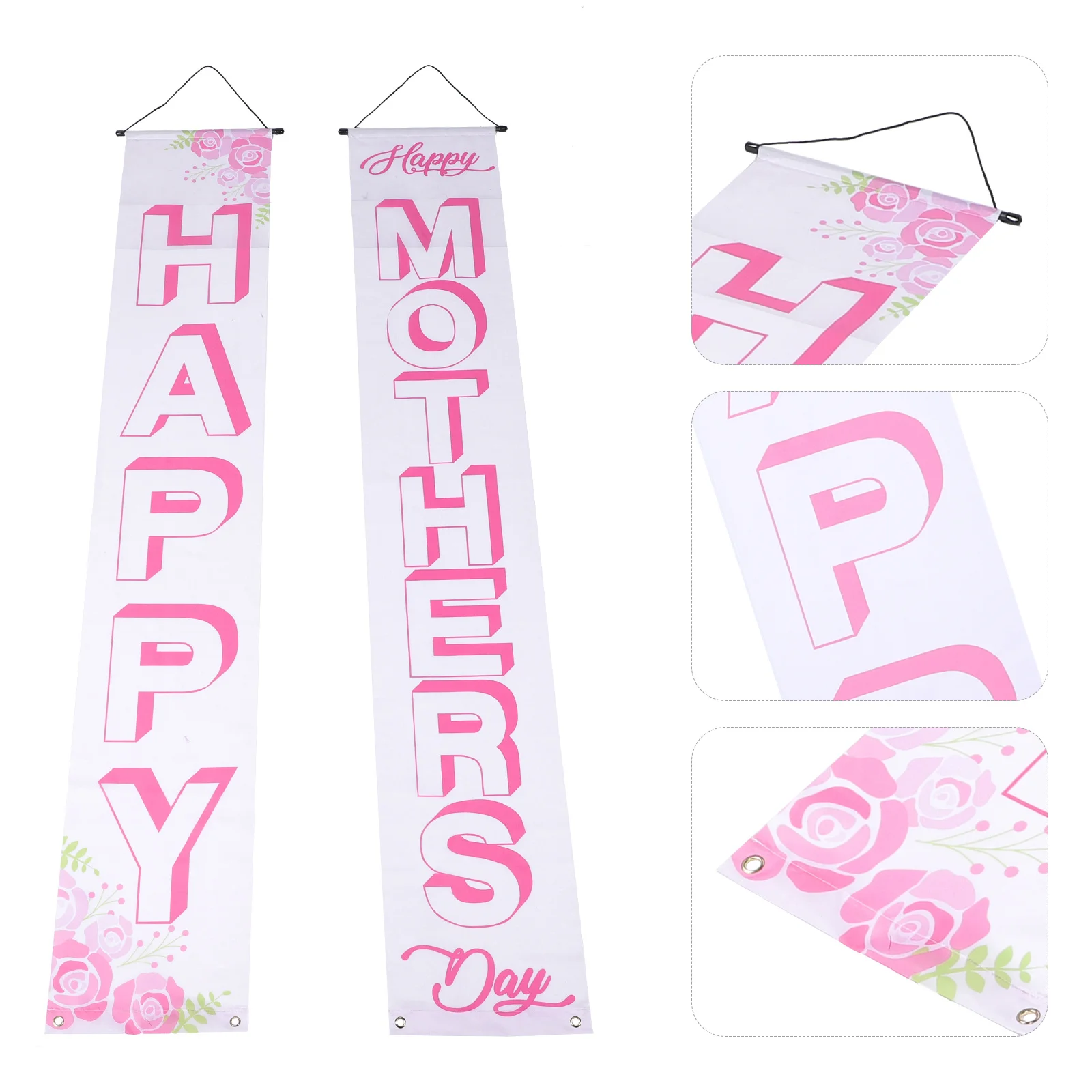 

1Pair Mother's Day Hanging Banner Clear Printed Door Pendant for Party Family Gathering Decoration Use Mother's Day Bunting