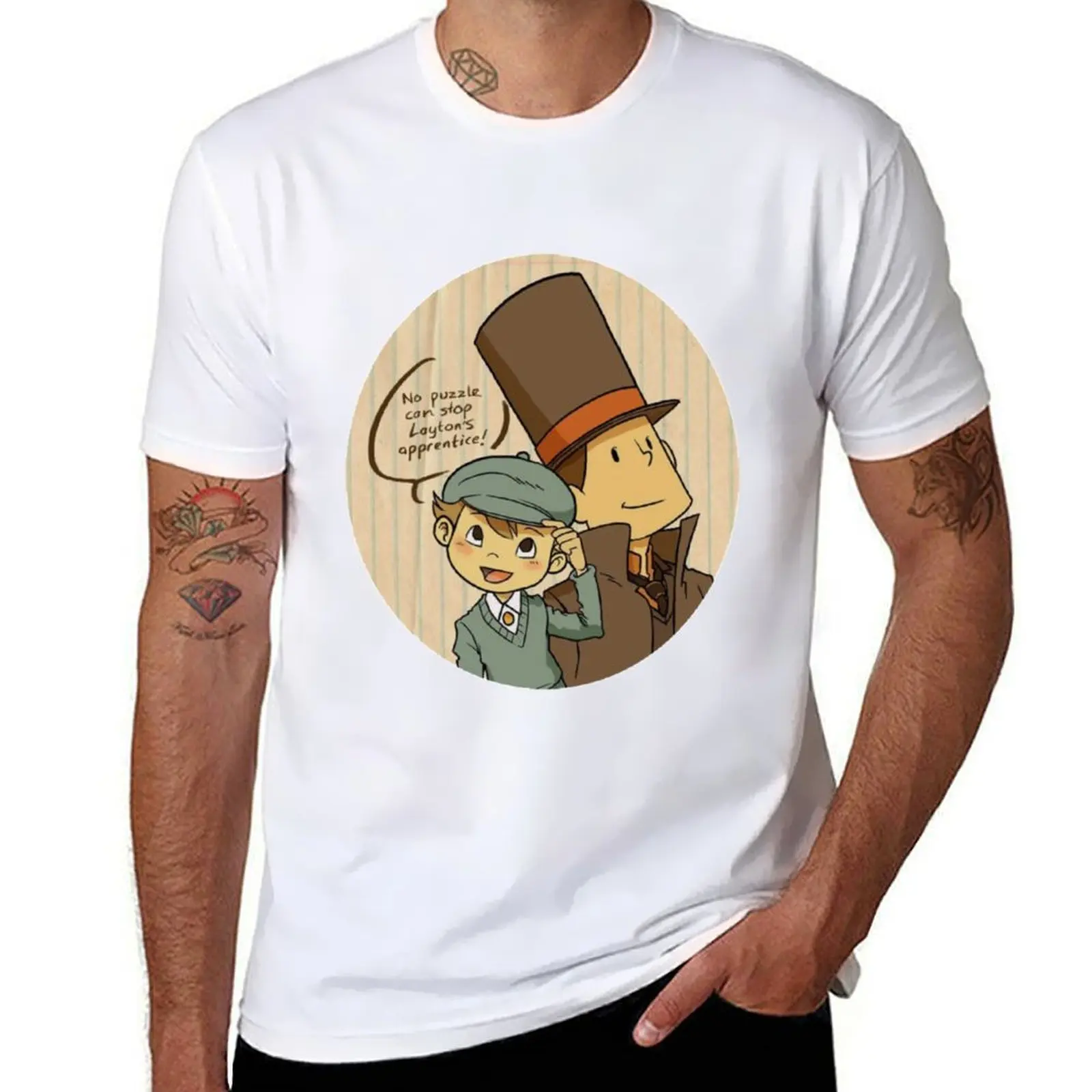 

Professeur Layton and cute Luke T-Shirt t shirt personalised funny t shirts man T-Shirt