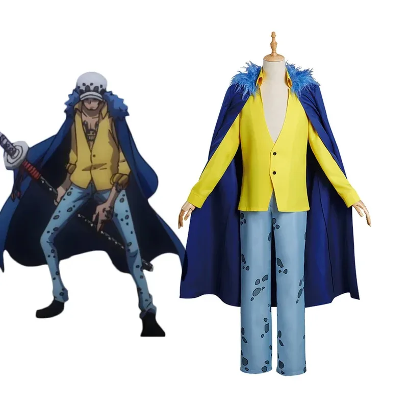 

Trafalgar D Water Law Raid Onigashima Косплей Костюм Плащ Полный комплект на заказ jk; 6