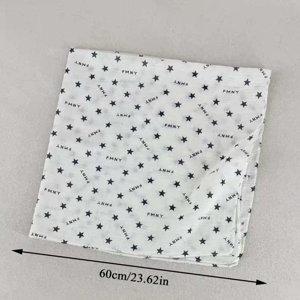 Syal Rambut Persegi Besar Bandana Punk Anak Perempuan Turban Ikat Rambut Bintang Huruf Syal Sutra Pakaian Jalanan Hiasan Kepala Jilbab Pedas Hip Hop