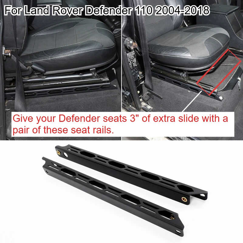

For Land Rover Defender 110 2004-2018 Carbon Steel Extended Seat Rails Front Seat Height Increasing Mobile Bracket Accessories