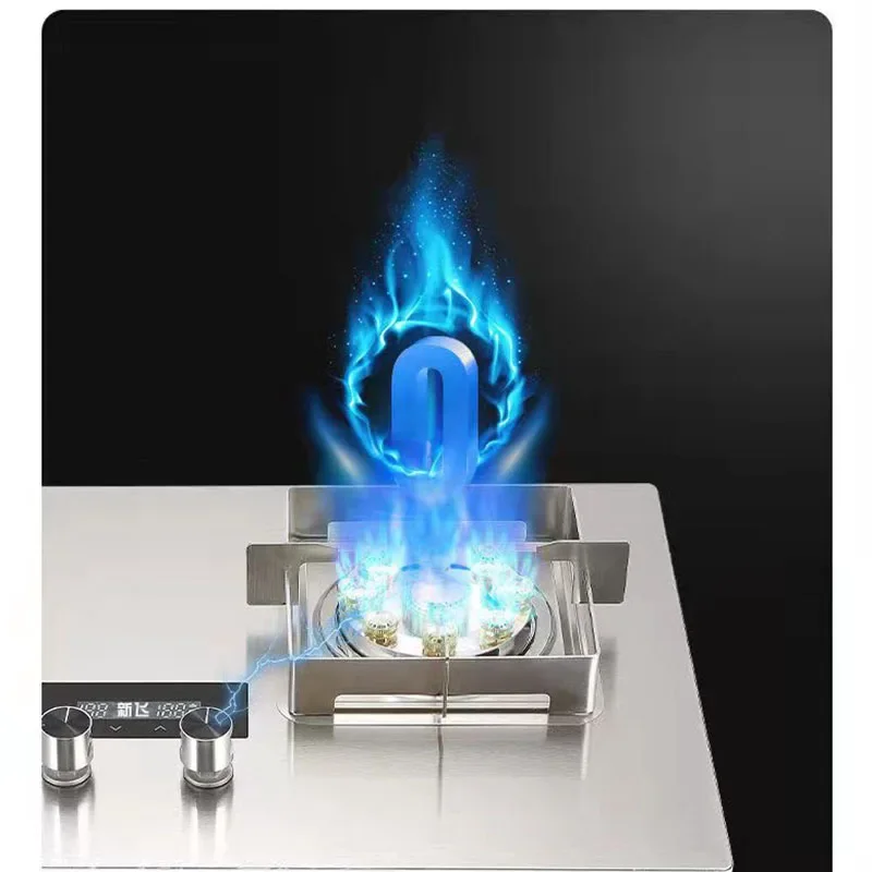 Газовая плита для приготовления сжиженного природного газа, 2 кастрюли, газовая плита двойного назначения, встроенный стол, домашнее оборудование для кейтеринга, энергосберегающее закаленное стекло