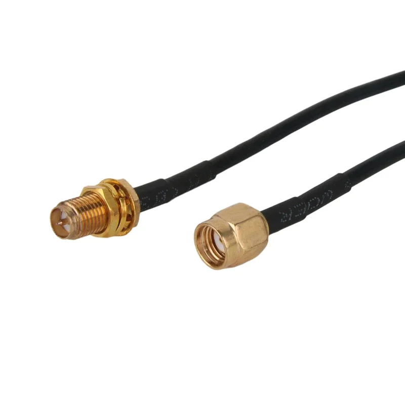 RP-SMA SMA Connector Male to Female Extension Cable Copper Feeder Wire for Coax Coaxial WiFi Network Card RG174 Router Antenna