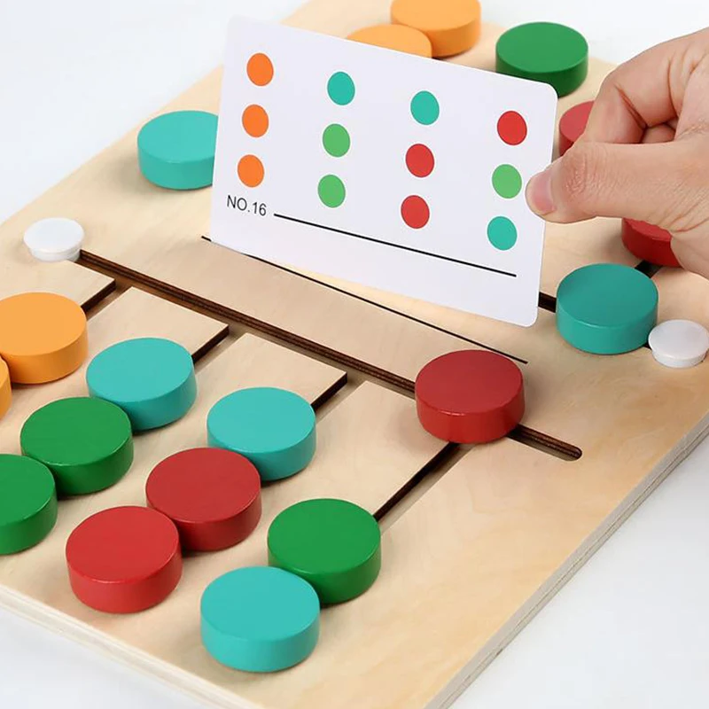 Montessori Color Matching Learning Toys Sliding Puzzle For Kids 3 4 5 6 7 Years Old Preschool Logic Game Brain Teasers Boys Girl