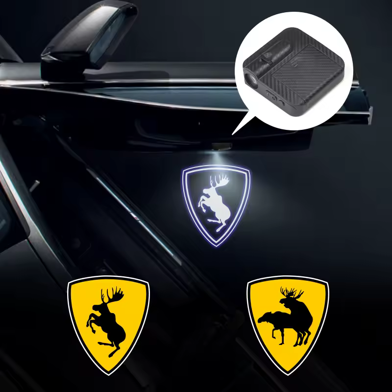 Projetor LED sem fio para porta de carro, lâmpada de boas-vindas, alce emblema luz, apto para B3, B6, B5, XC90, XC60, S60, XC40, S40, Volvo, 2pcs