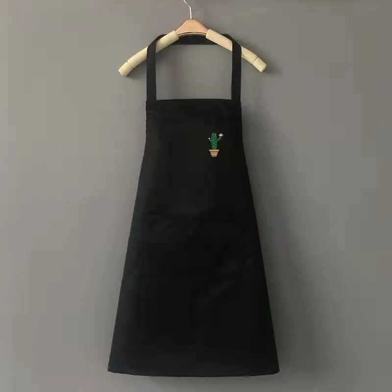 Cute Cartoon Rainbow Cactus Cartoon Apron Household Waterproof And Oil-Proof Apron For Men And Women In The Kitchen