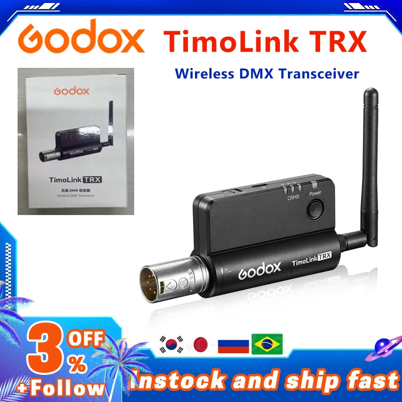 Godox TimoLink TRX Wireless DMX Transceiver Transmit and Receive all in One for Filmmakers Broadcasters