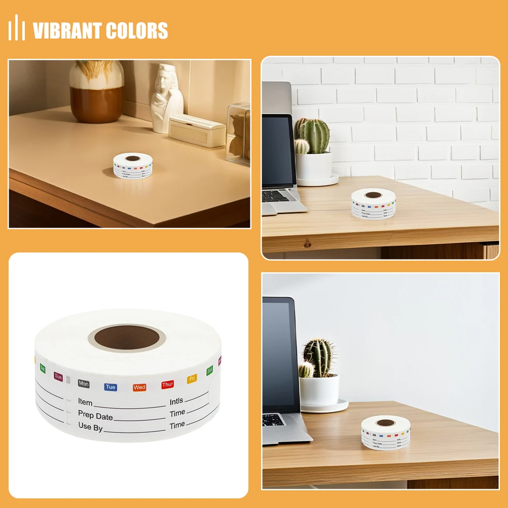 2 Rolls Kitchen Labels for Containers Removable Date Stickers Freezer Refrigerator Storage Food Jar Organizer Easy Peel No