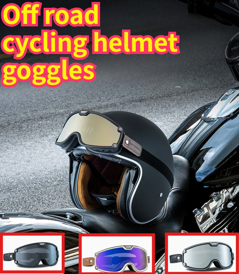 

Retro Motorcycle Helmet Goggles Windproof Dustproof Motocross Riding Protective Glasses