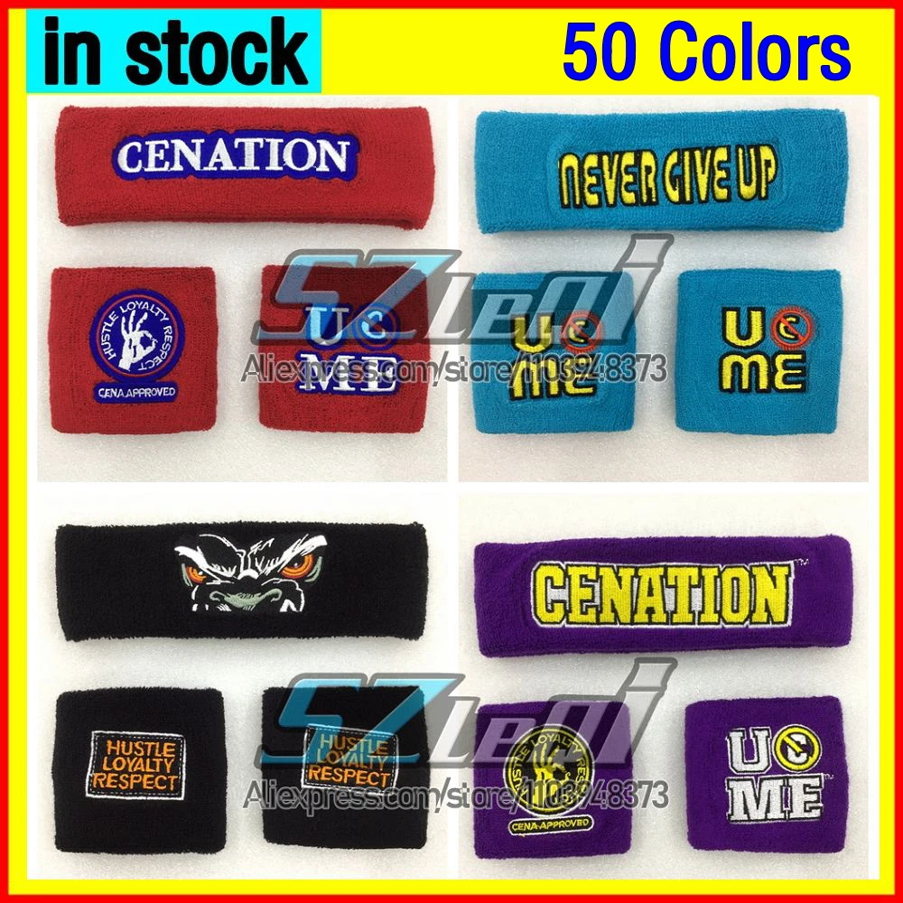 

Набор спортивных повязок на запястья и голову из махровой ткани для борьбы, фитнеса и тренажерного зала, 2026, в стиле Джона Сины, для мужчин