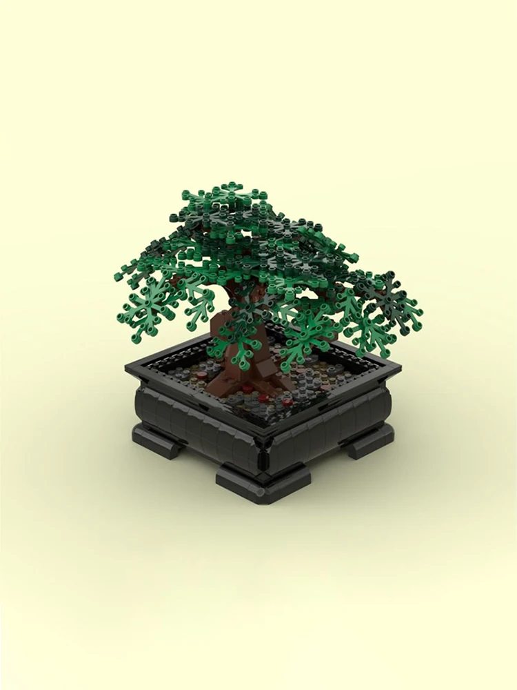 MOC building blocks set tree green plant bonsai tree building blocks children's toys gift