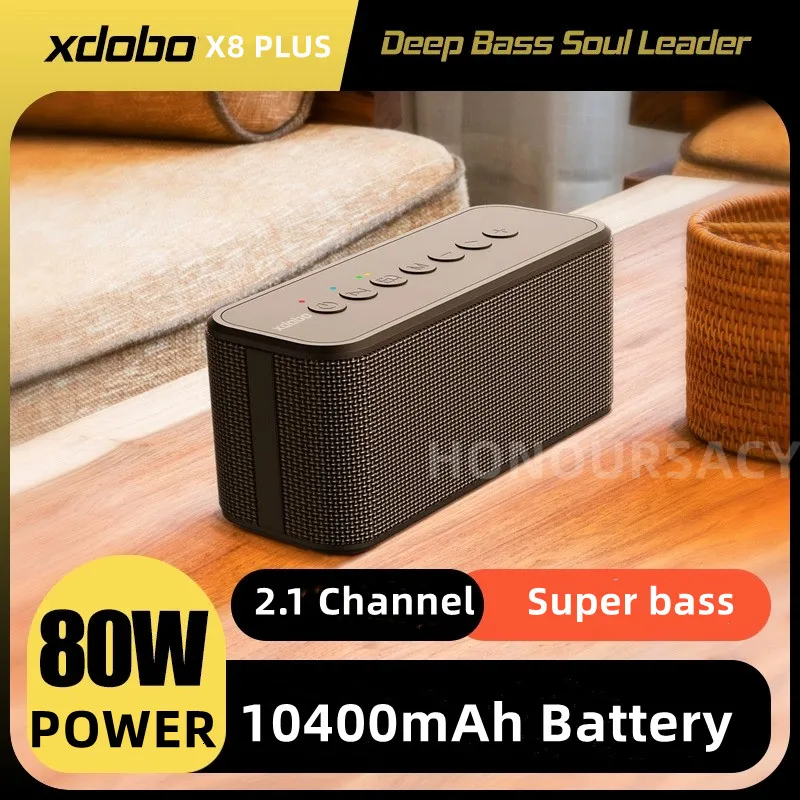 

XDOBO X8 Plus 80W Portable Wireless Bluetooth-compatible Speaker 10400mAh Four-core Power Bank Function Suporrt USB/TF/AUX