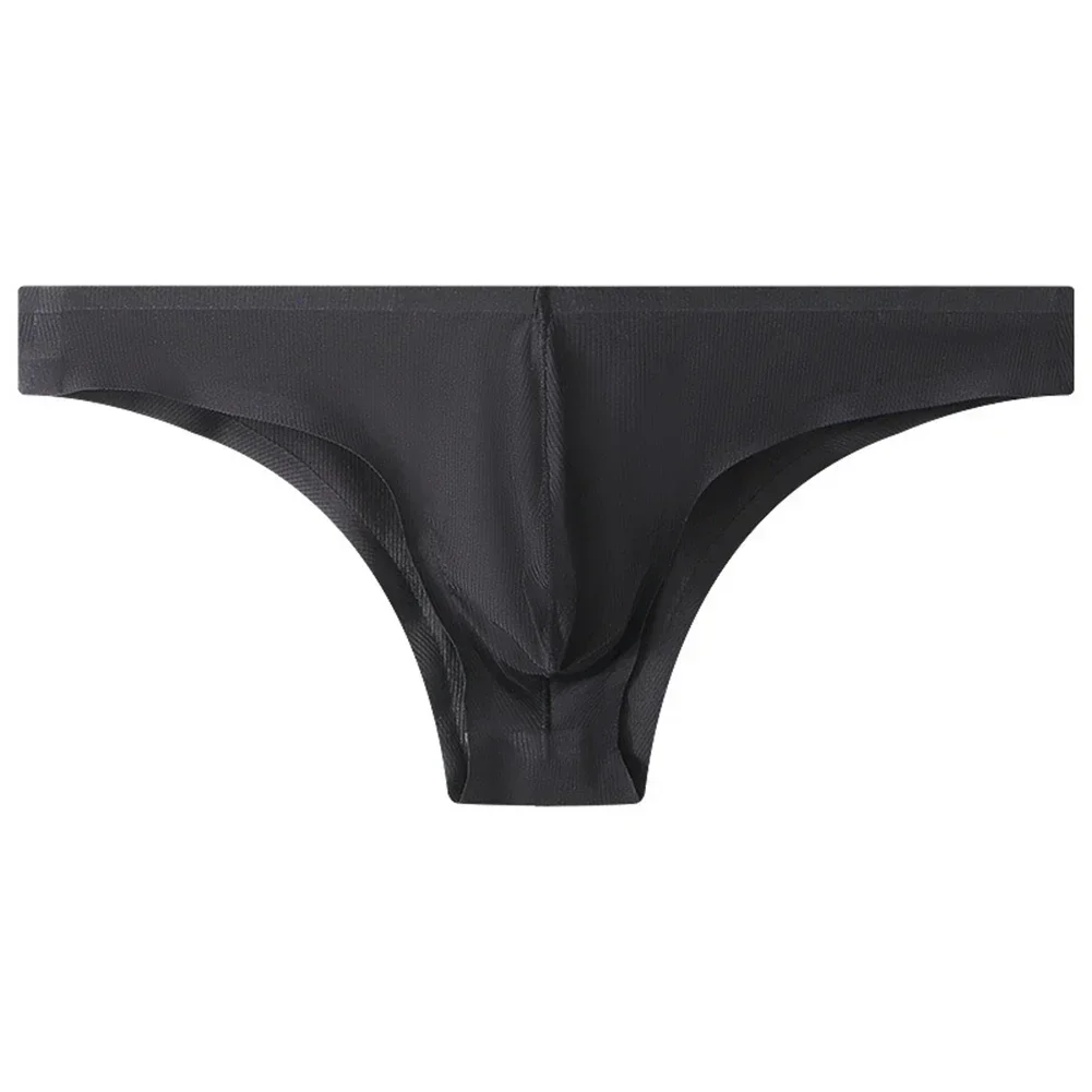 1pc Fashion Men Ice Silk Sexy Briefs Shorts Men Panties Pouch G-String Solid Color Low-Rise Underwear Soft Lingerie Brief
