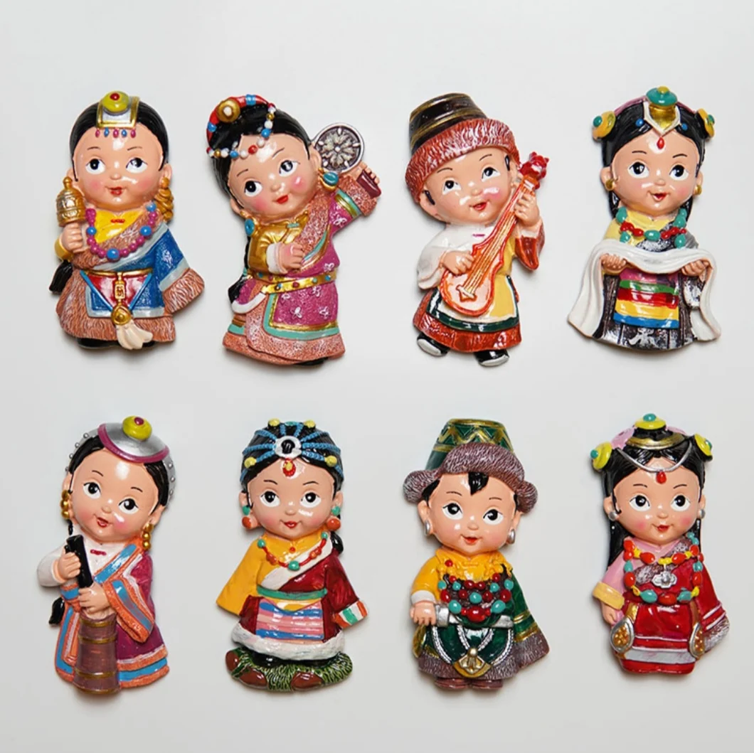 

China XiZang Doll Fridge Magnet Tourist Souvenirs Refrigerator Magnetic Stickers Travel collection Gift