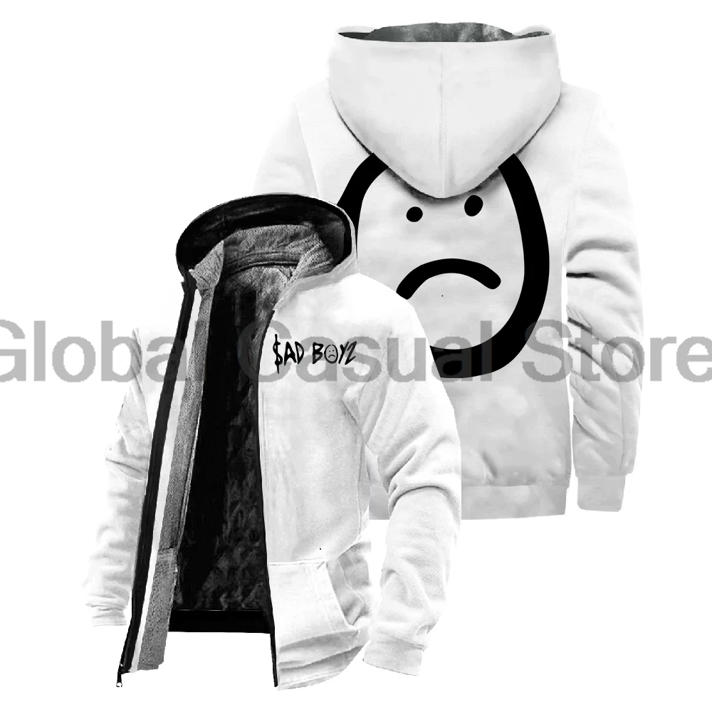 Junior H Sad Boyz Merch Zipper Hoodie Women Men Jacket Parkas Unisex Long Sleeve Streetwear Winter Coat Fashion Clothes