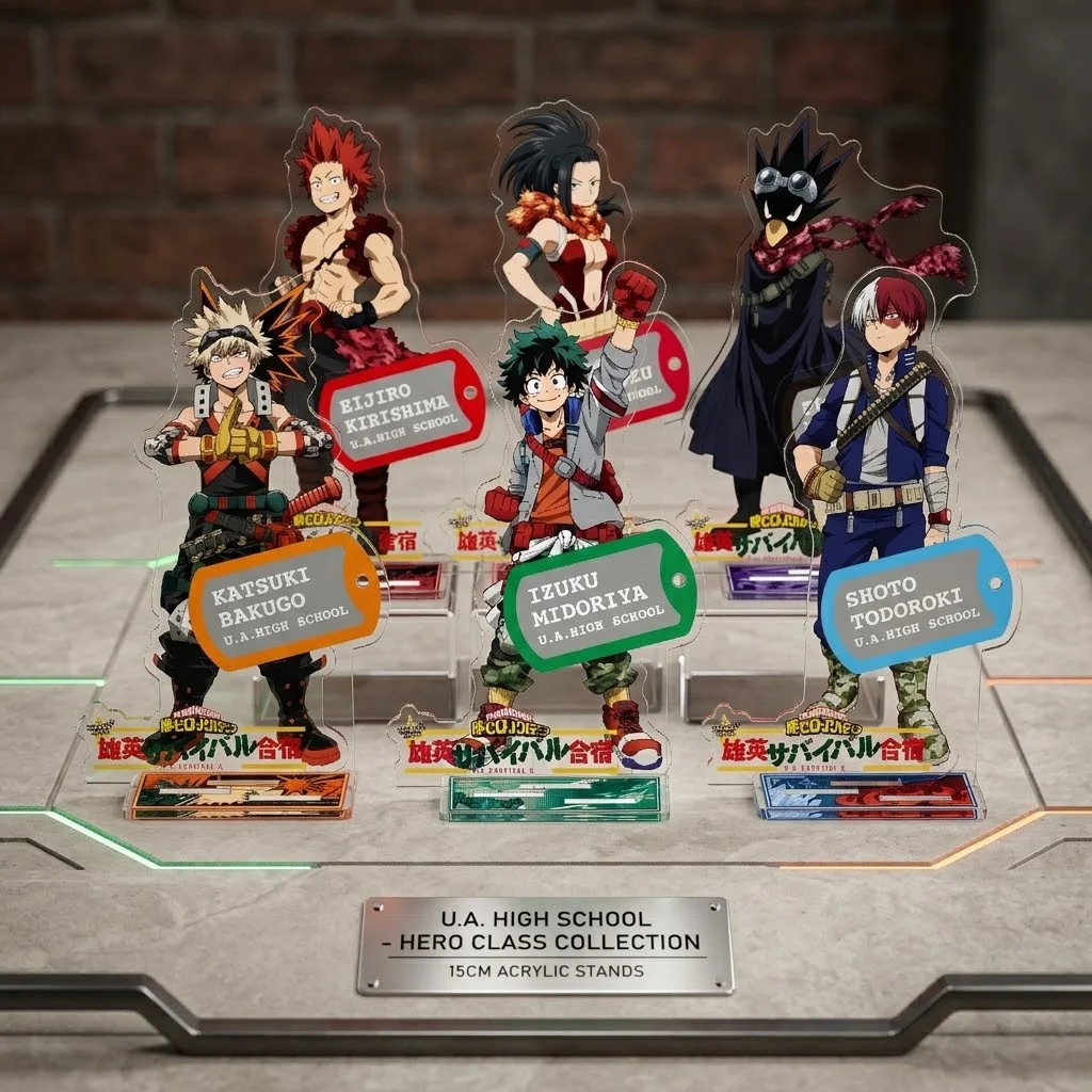 Anime My Hero Academia Acrylic Stand Keychain 15CM Katsuki Bakugo Shoto Todoroki Izuku Midoriya Desktop Ornament Fan Collection