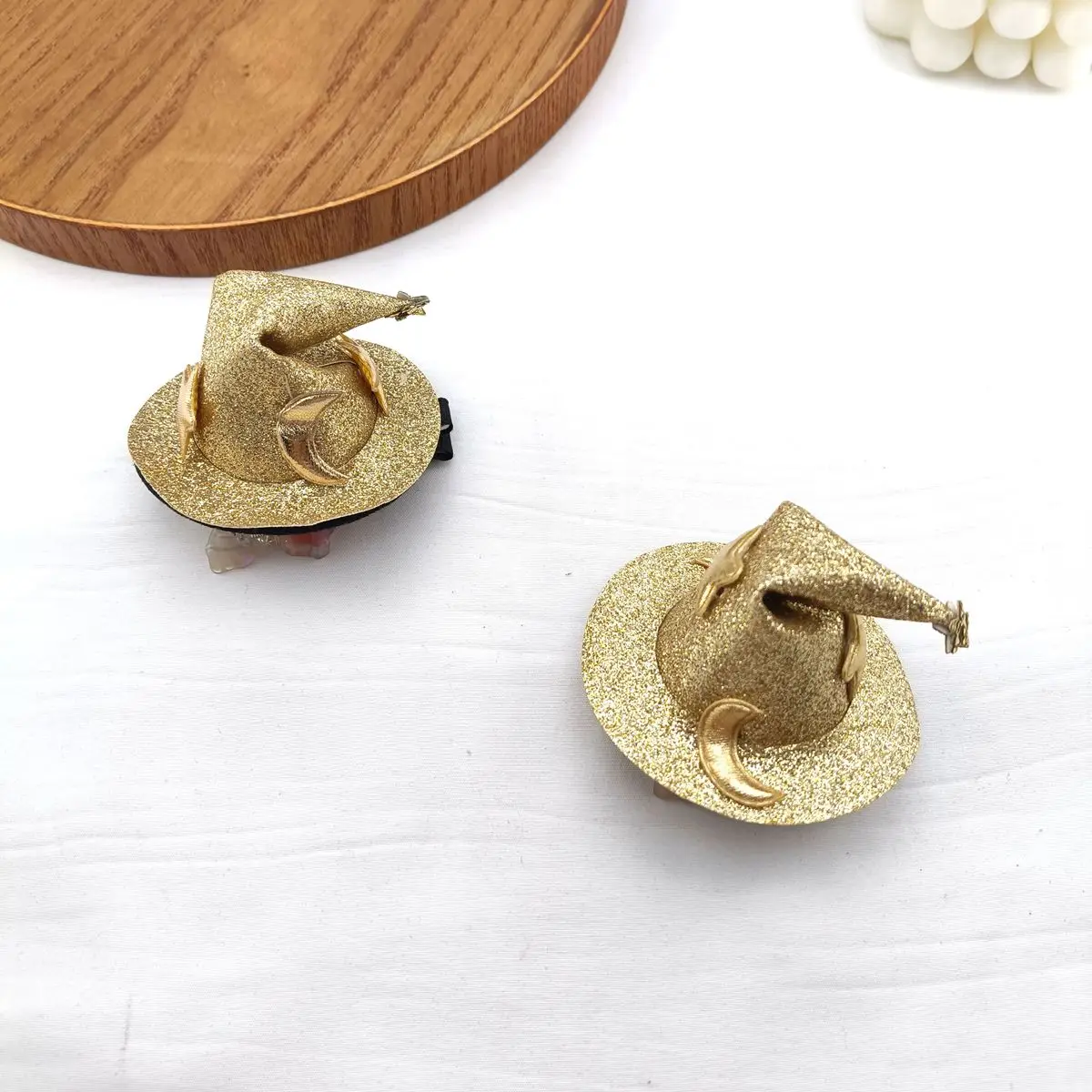 2PCS Mini Witch Hat Hair Clip Festival Side Clip Barrettes Hairpins Headdress for Halloween Gift