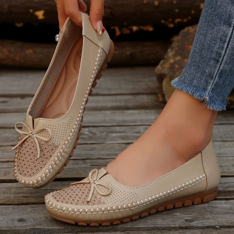 Sepatu Wanita 2025 Sepatu Flat Wanita Slip On Baru Ujung Bulat Sepatu Flat Kasual Wanita Pantofel Sejuk Sepatu Dangkal Nyaman Wanita