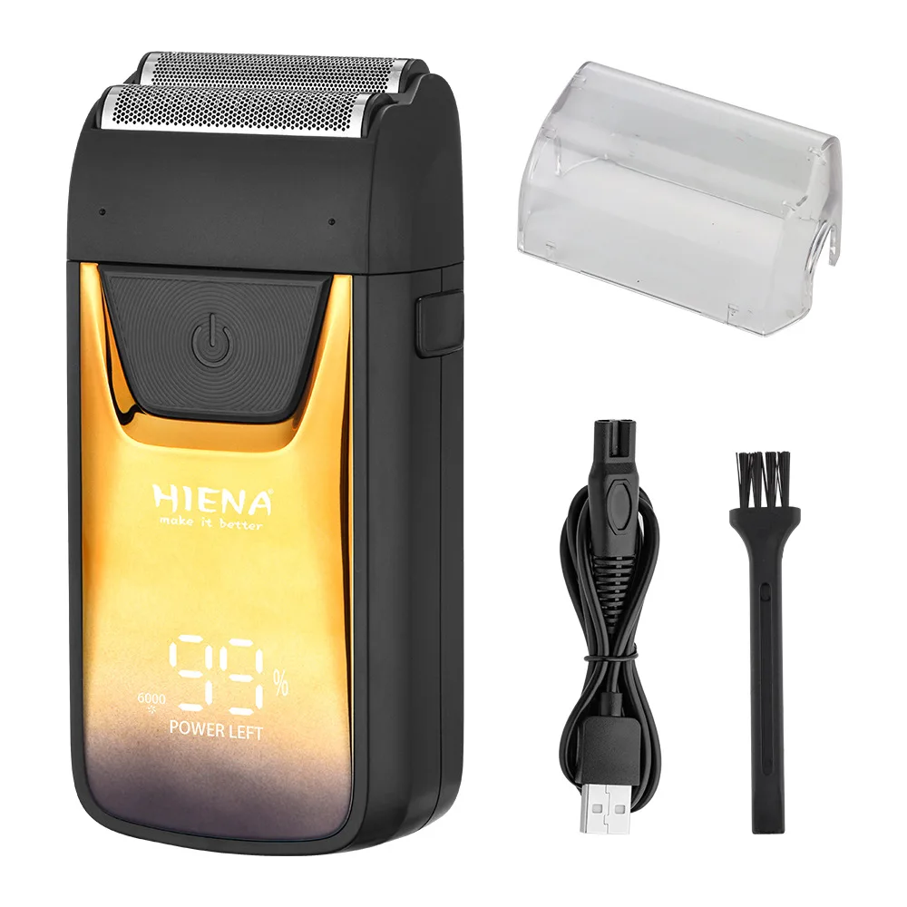 

HIENA Men's Shaver Kit Portable 12cm Electric Beard Razor Professional LED Display Cordless Shaving Razors Barber Hair Clippers
