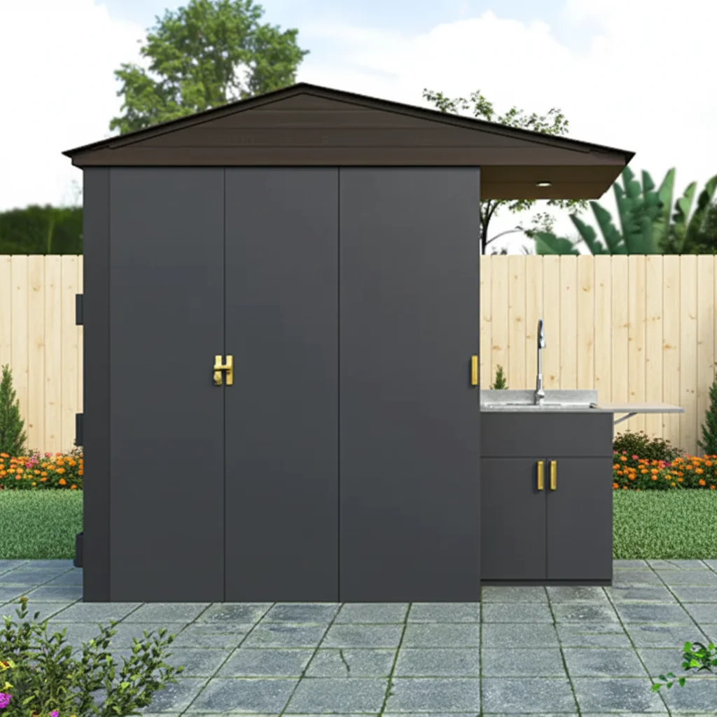 Heavy-Duty 3 Door 304SS Outdoor Storage Cabinet Waterproof Sunproof Rot Proof Moisture-Resistant Tool Cabinet Storage Cabinet