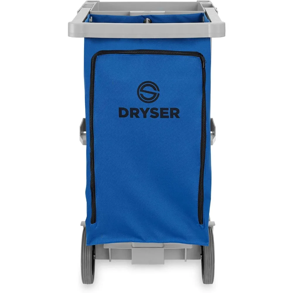 عربة التنظيف التجارية على عجلات - علبة التدبير المنزلي مع أرفف وحقيبة فينيل