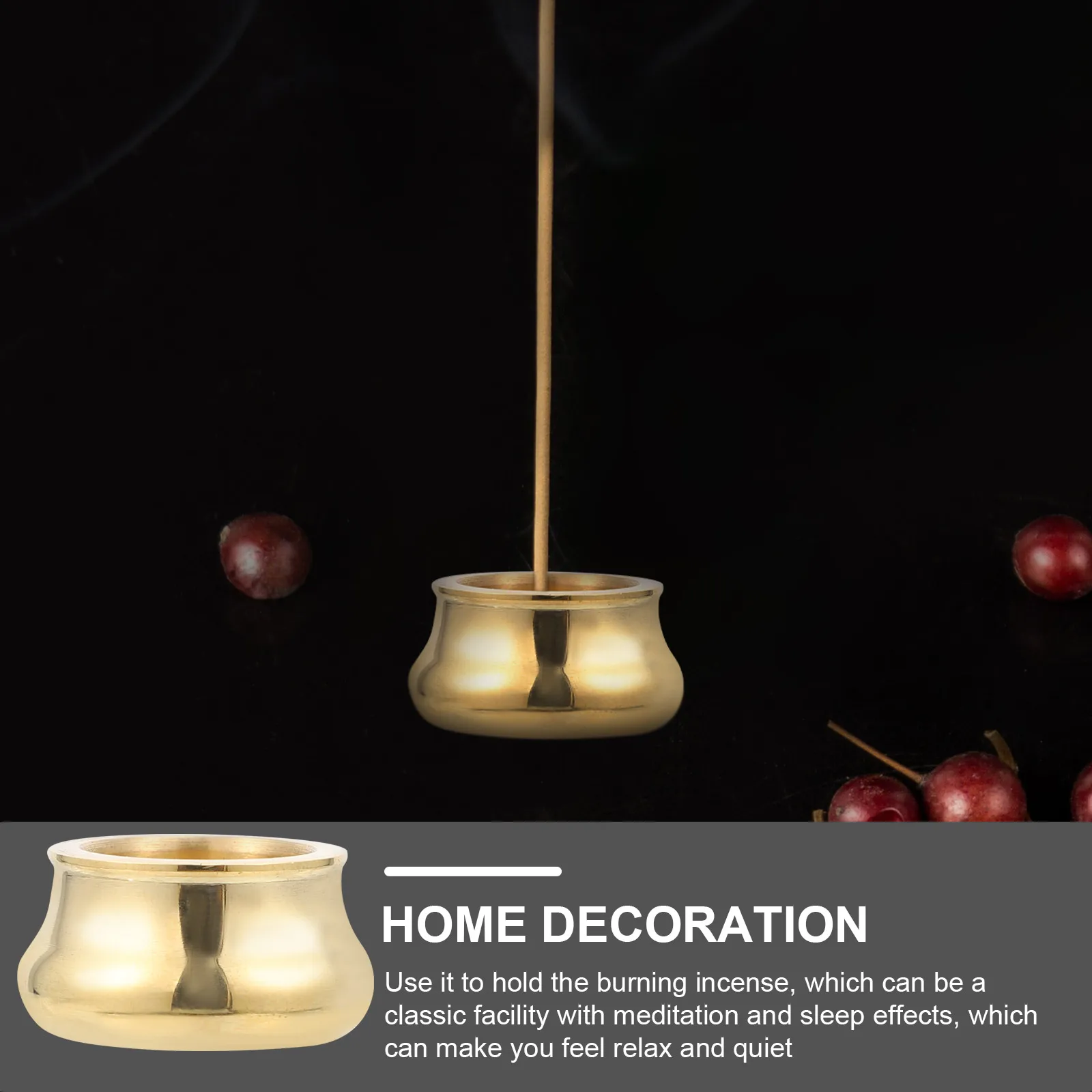 

Copper Incense Holder Sturdy Material Simple Design Good Craftsmanship Perfect for Indoor Decoration Exquisite Details High