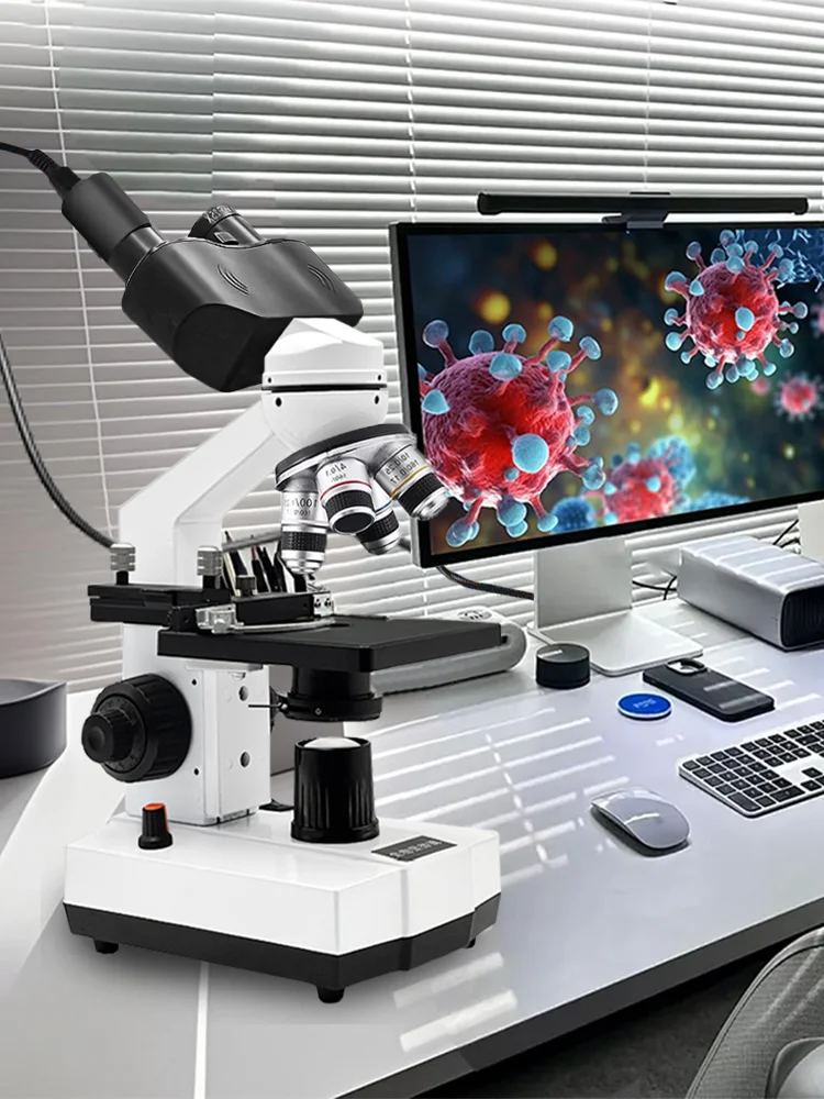 Microscope Compound 40X - Mikroskop Binokuler LED Profesional 40X-2500X, Mikroskop